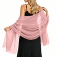 thumbnail image 4 of Women Sheer Chiffon Shawl Wrap Lightweight Scarf Elegant Evening Cover Up Soft Breathable Long Scarf for Dress Formal Party Wedding Beach Sunscreen Wrap Fashion Accessory Gift Idea, 4 of 8