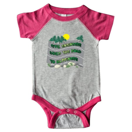

Inktastic Civil Engineers Road To Happiness Gift Baby Boy or Baby Girl Bodysuit