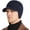 Navy, variant on Men's Winter Visor Beanie Hat with Earflaps Knit Baseball Cap with Brim Ski Hat Warm Fleece Lined Hunting Hat