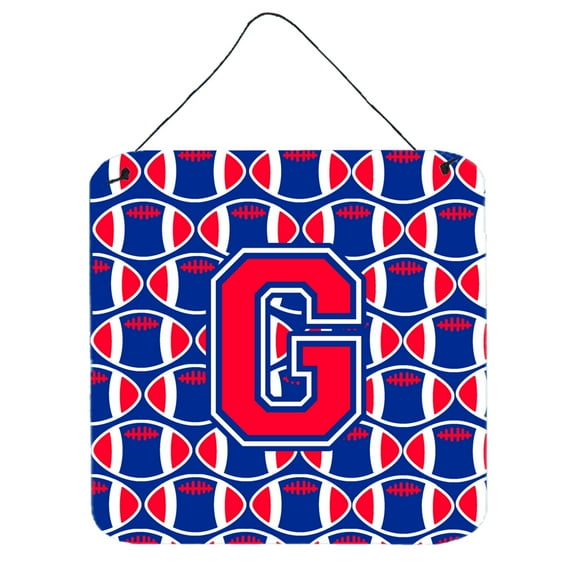 Letter G Football Harvard Crimson and Yale Blue Wall or Door Hanging Prints