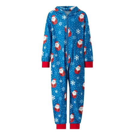 

Gureui Family Matching Parent-child Christmas Pajamas Sleepwear Cartoon Elk/Snowman Print Long-Sleeve Zipper Hood One-Piece Jumpsuit for Father/Mother/Children/Infants