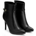 thumbnail image 2 of DARING DIVA Women's Stylish Buckle Strap Stiletto Heels Ankle Boots Black US 8.5, 2 of 6