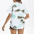 thumbnail image 3 of Hvot&aat Women's Hawaiian Short Sleeve Shirts Floral Tropical Print Button Down Tops Oversize Cool Blouses, 3 of 4