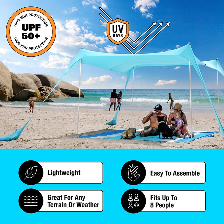 Free Shipping! Sun Ninja Pop-Up Beach Tent 10x10.5 ft