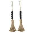 thumbnail image 4 of BESTOYARD 2Pcs Rustic Black Wooden Bead Hanging Decor with Tassels for Home Wall Ornament, 4 of 8