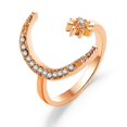 thumbnail image 1 of Moon Star Open Ring Ethnic Adjustable Open Knuckle Ring Boho Ring for Women, 1 of 10
