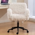 thumbnail image 3 of S-HOME Ergonomic Desk Chair with 5-Gear Adjustable Armrests and Swivel Function for Home and Office Spaces, Beige Lamb wool, 3 of 17