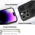 thumbnail image 4 of for iPhone 14 Pro Case, Silicone Black Floral Flowers Cute Pattern,  Compatible with MagSafe Sunflowers Camera Protection Phone Case, 4 of 6