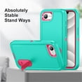 thumbnail image 3 of for iPhone 16e Case, iPhone 16e Phone Case with Built in Kickstand, Shockproof/Dustproof/Drop Proof Heavy Duty Military-Grade Rugged Protective Cover for iPhone 16e,Green,For iPhone 16e, 3 of 8