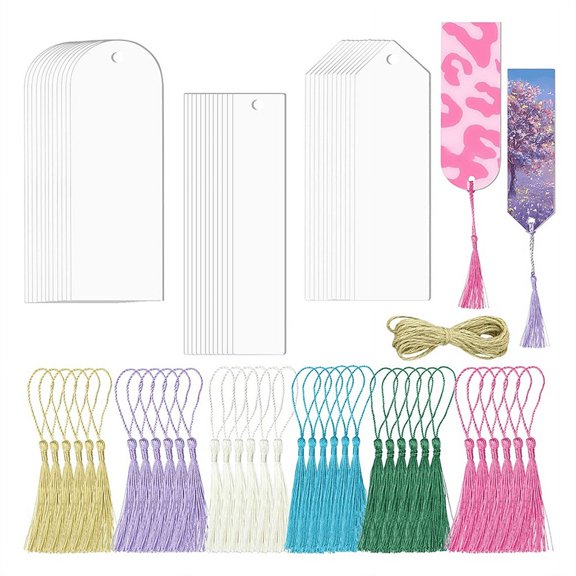 73Pcs Acrylic Bookmarks Blanks,Sublimation Acrylic Book Markers