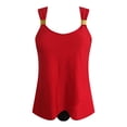 thumbnail image 6 of BOBOGOJP Women Tankini Swimsuits Tummy Control Bathing Suit Two Piece High Waisted Bottoms Ruffed Tops Full Coverage Swim Suits Red for Size L, 6 of 9