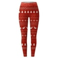 thumbnail image 4 of Women Christmas Outfit Women's Festive Holiday Print Fashionable Casual Slim Fit Stretch Ankle Pants Trousers for Everyday Wear Comfort Red S, 4 of 4