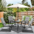 thumbnail image 3 of Gymax Parasol de Marché Carré pour Patio de 5 Pi, Abri pour Table, 4 Nervures Robustes, 3 of 7