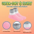 thumbnail image 2 of 6 Pairs Warm Fuzzy Socks for Kids with Grippers - Non Skid Slipper Socks for Toddlers - Two Tone 2-4 Yr Debra Weitzner, 2 of 5
