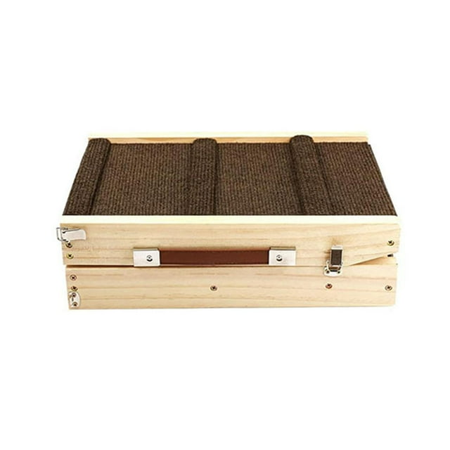 Rampe pour Chien Réglable Escalier pour Chien Antidérapant Pliant Hauteur Réglable Portable Rampe d'Escalade en Bois Marche pour Chien Rampe pour Animal de Compagnie pour Lit Intérieur Camping Voyage