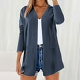 thumbnail image 6 of Womens Linen Cardigans Casual Long Sleeve Open Front Cardigan with Pockets Lightweight Fall Outwear Tops Casual Navy, 3XL, 6 of 6