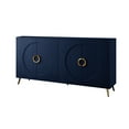 thumbnail image 4 of Roomfitters Modern 4 Door Lacquered Wooden Cabinet, Sideboard Buffet with Gold Accents, Storage Cabinet for Living Room, Hallway, Kitchen, Dining Room, Navy Blue, 4 of 13