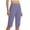 Gray, variant on Women's Capri Yoga Leggings High Waisted Moisture Wicking Cropped Trousers Summer Casual Running Workout Pants with Pockets Purple