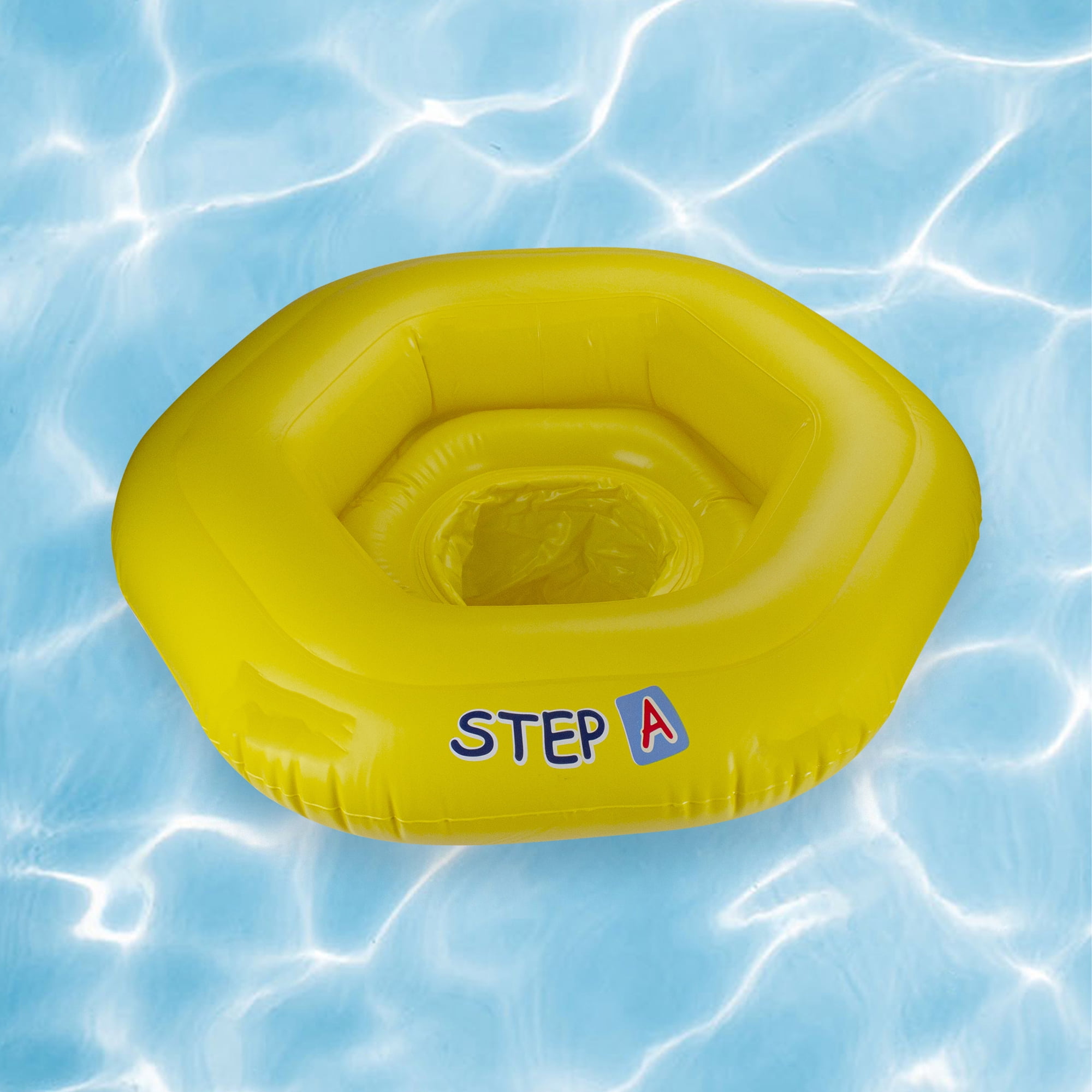 Pool Central 26" Hexagon Inflatable 1-Person Swimming Pool Baby Seat Float - Yellow