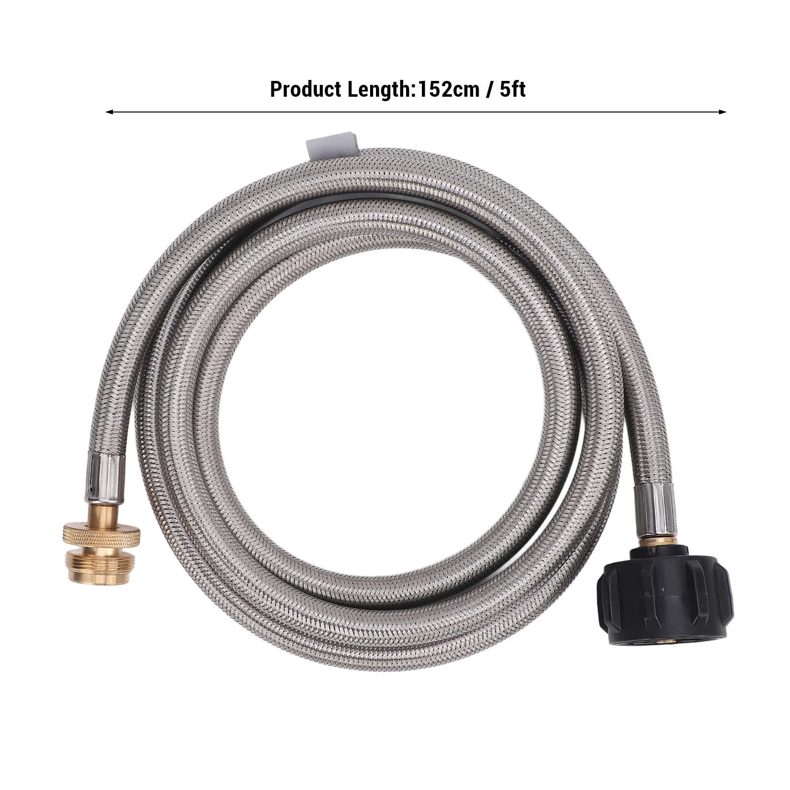 Suodoka 5‑ft Stainless Steel Gas Hose Adapter – 1‑to‑20lb Extension for Buddy Heaters, Weber Q, Blackstone & Coleman Grills