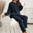 thumbnail image 6 of Holiday Deals yievot Lounge Sets for Women Long Sleeved Plush Two Piece Sweater and Pants Pajamas Loungewear On Clearance, 6 of 9