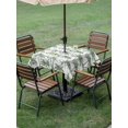 thumbnail image 4 of Outdoor Tablecloth with Umbrella Hole for Patio/Picnic/Party/Camping, Sage Green Palm Tree Waterproof Table Cloth Square Cover Washable, Summer Tropical Tree Coastal Beach (60"x 60"), 4 of 9