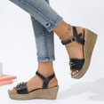 thumbnail image 6 of Viluyesy Womens Strappy Sandals, Ankle Strap Open Toe Wide Width Summer Casual Comfort Shoes Black, 6 of 7