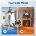 thumbnail image 6 of 42" Indoor Ceiling Fan with Lights, Ceiling Fan Pull Chain,Durable 5 Blades, for Indoor/Living Room/Bedroom/pergolas, Brown, 6 of 9