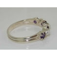 thumbnail image 5 of LBG 925 Sterling Silver Cultured Pearl & Amethyst Womans Eternity Engagement Ring - Size 6, 5 of 6