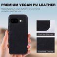 thumbnail image 3 of AIOVETEAB Compatible with Google Pixel 9a Case Premium Leather TPU Hybrid Case Cover,Black, 3 of 6