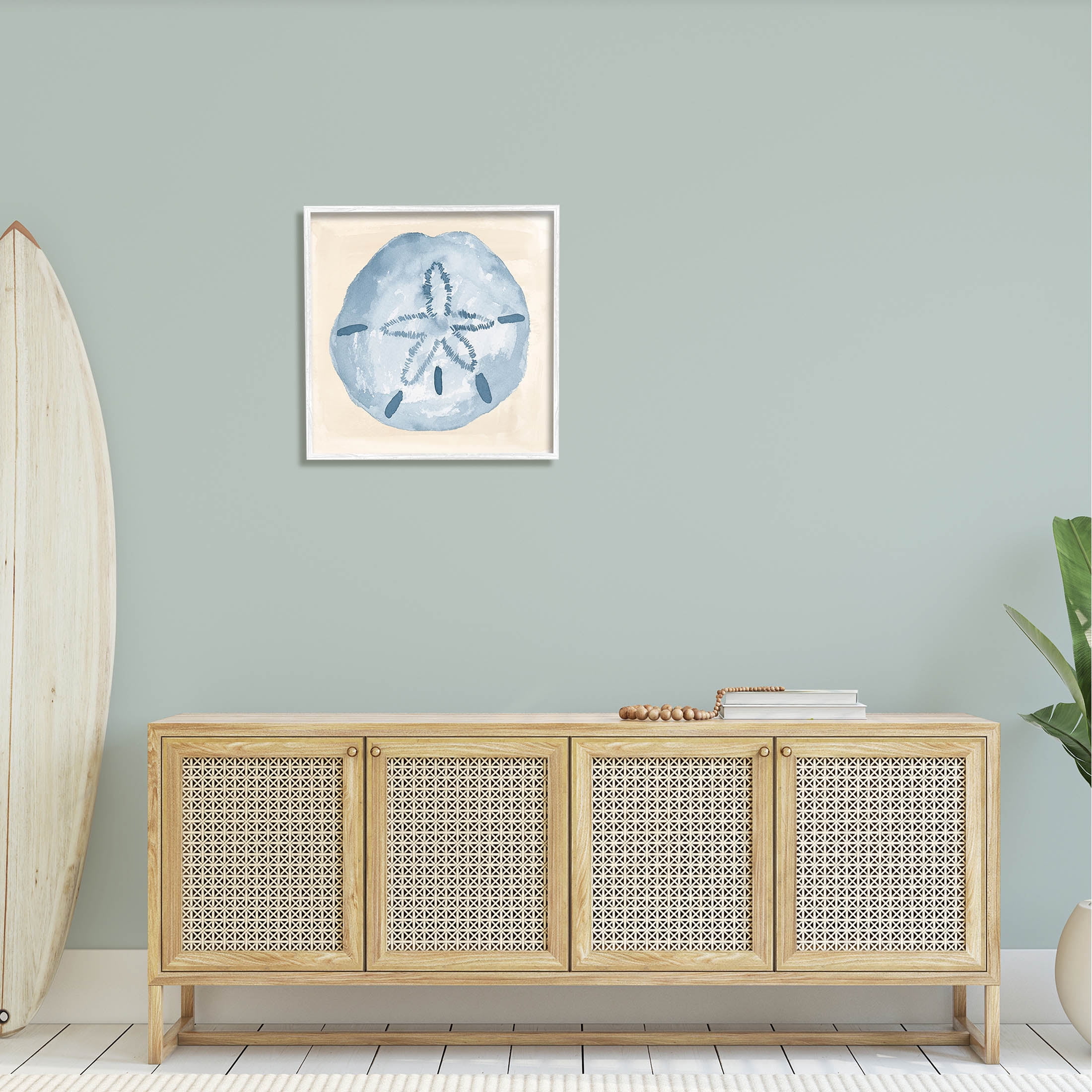 Casual Sand Dollar Beach Life Animals & Insects Graphic Art White Framed Art Print Wall Art
