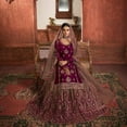 thumbnail image 3 of Indian Bridal Wear Designer Stitched Lengha Suits Pakistani Salwar Kameez Outfits ( Purple, M - 40 ), 3 of 8