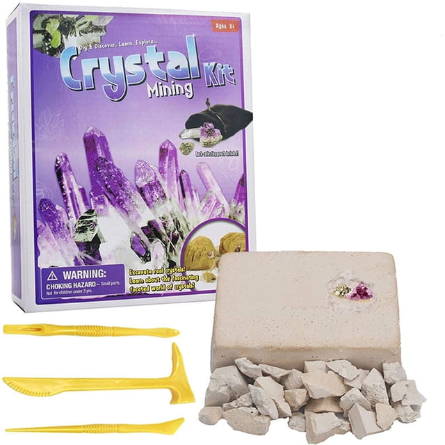 Kit de excavación de fósiles para niños, kit de bricolaje para excavación, minería, arqueología de cristales, kit de exploración educativa