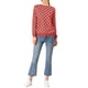 thumbnail image 2 of SUDADERA DE PUNTO DE MANGA LARGA CON HOMBROS CAÍDOS Y CUELLO REDONDO DE POLKA DOTS PARA MUJERES INSPIRAR CHIC L ROJO, 2 of 8