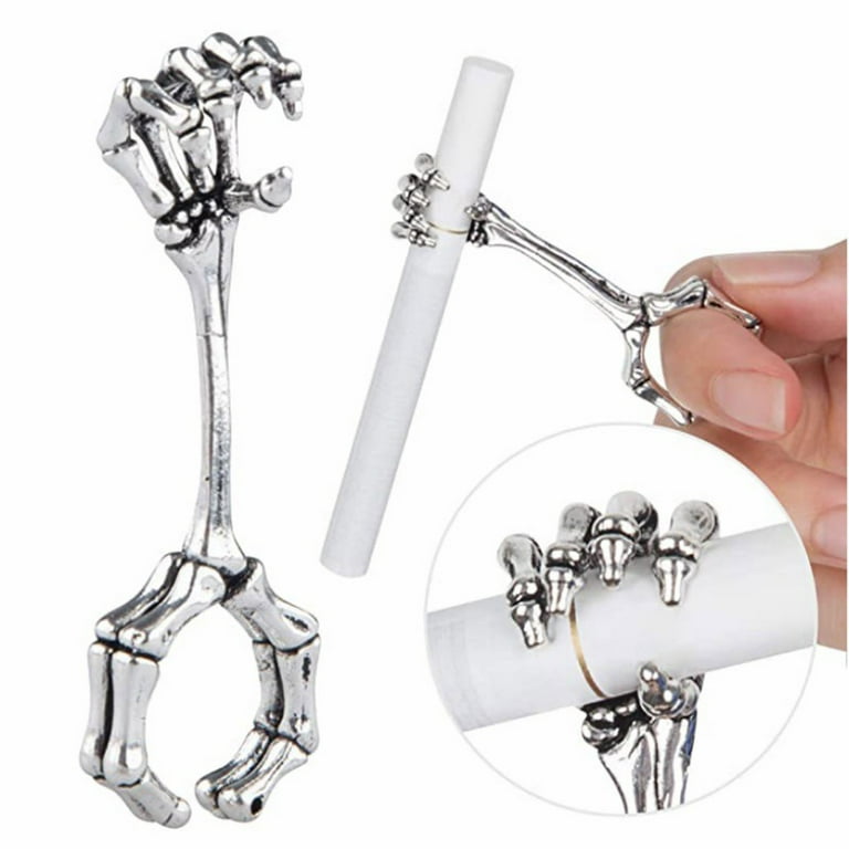 Cigarette Holder Ring Finger Holder Skeleton and Hand-Shaped Smoker Holder  Ring for Lady and Gentleman, Protects from Burns and Stains 
