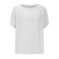 thumbnail image 3 of Women's T-Shirts Summer Off-Shoulder Top Short Sleeve Shirts Crew Neck TShirt Solid Color Tunic Trendy Casual Loose Blouse Fashion Pullover Tops for Women, 3 of 6