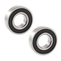 Unique Bargains 6002RS 32mm x 15mm x 9mm Double Rubber Sealed Deep Groove Ball Bearing 2 Pcs