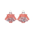 thumbnail image 2 of Caoirhny Newborn Girl Outfit, Long Sleeve Crew Neck Flower Print Romper Dress with Bowknot Headband Clothes, 2 of 9