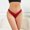 Red, variant on Women's Panties Comfortable Bikini Briefs Solid Underwear Knickers Soft Breathable Fabric Patchwork Design Daywear