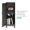 thumbnail image 4 of Space Solutions 42.5 inch High 3 Shelf Storage Locker Cabinet, Welded Metal, Fully Assembled, Vented Door, 3 inch Riser Legs, Black, 4 of 14