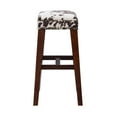 thumbnail image 6 of Linon Renner 30" Saddle Backless Barstool, Walnut/Brown Microfiber Cow Print, 6 of 9
