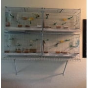 Lot of 4 of Stack & Lock Double Breeding Breeder Flight Bird Quail Aviary Canary Finches Cage with Center Wire and Solid Dividers Side Breeding Nest Doors