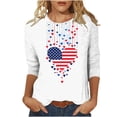 thumbnail image 2 of Cavosen Patriotic Shirts for Women 4th of July 3/4 Sleeve Crew Neck Shirts American Flag Print Shirts Lady XL Red White and Blue Casual Tops Funny Patriotic Tunic Tees 2025 Patriotic Blouses, 2 of 5