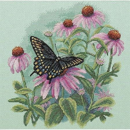 UPC: 0088677352493 | Dimensions Counted Cross Stitch Kit 11 X11 -Butterfly & Daisies (14 Count)