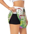 thumbnail image 3 of Lsque Plants and Insects Printed Women's Running Shorts with Liner Pockets,Elastic Quick Dry Workout Athletic Gym Yoga Shorts,Womens High Waist Shorts-Small, 3 of 9