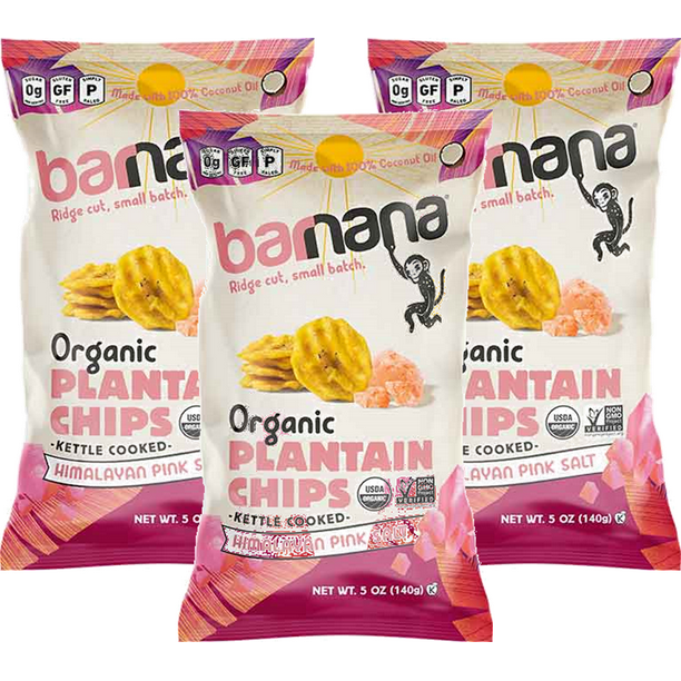 Barnana Organic Plantain Chips, Himalayan Pink Salt Paleo, Vegan