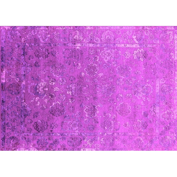 Ahgly Company Indoor Rectangle Oriental Pink Industrial Area Rugs, 6' x 9'