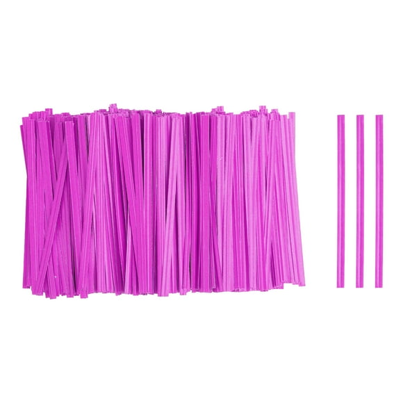 Uxcell Bag Twist Ties Reusable Kraft Paper Twist Ties Wire Cable Ties for Party Bread Candy Cake Pink 3.5"