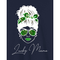 thumbnail image 2 of Novatee Womens Lucky Mama St Patricks Day Mama T-Shirt - Mothers Day T-Shirt, 2 of 6