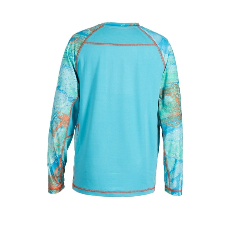 Realtree Kid's Long Sleeve Fishing Tee, Youth Swim Shirt in RT Aspect Baja Blue, Sizes Xs-xl, Kids Unisex, Size: Large